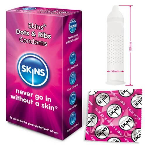 Skins Dots & Ribs Textured Condoms 40 Condoms - Textured