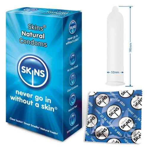 Skins Natural Regular Condoms 3 Condoms (trial) - Natural