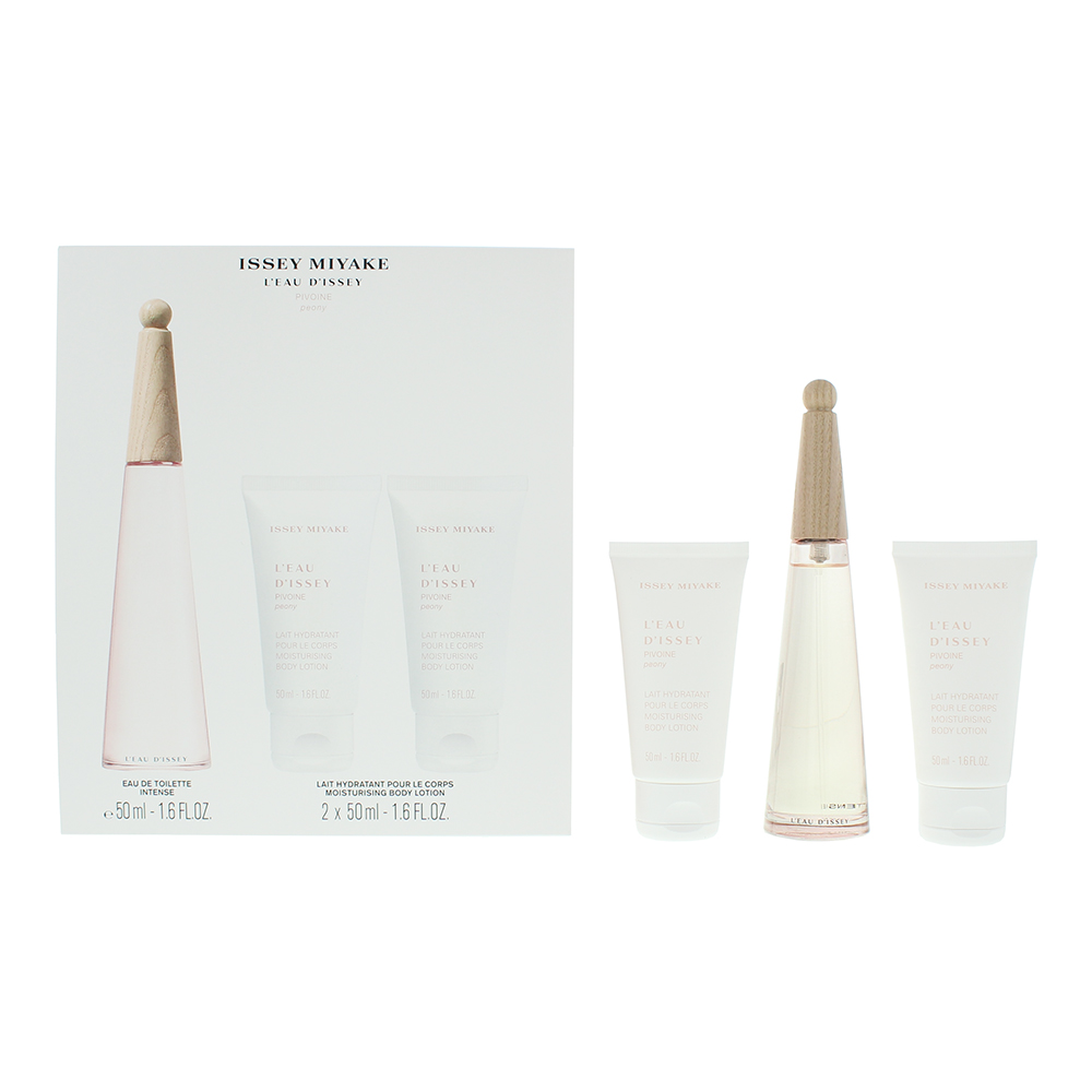 Issey Miyake L'eau D'issey Pivoine 3 Piece Gift Set: Eau De Toilette 50ml - Body