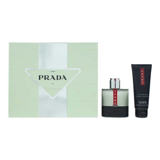 Prada Luna Rossa Carbon 2 Piece Gift Set: Eau De Toilette 50ml - Shower Gel 75ml