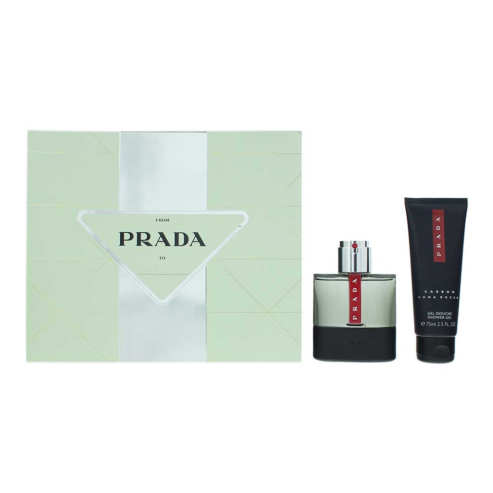Prada Luna Rossa Carbon 2 Piece Gift Set: Eau De Toilette 50ml - Shower Gel 75ml