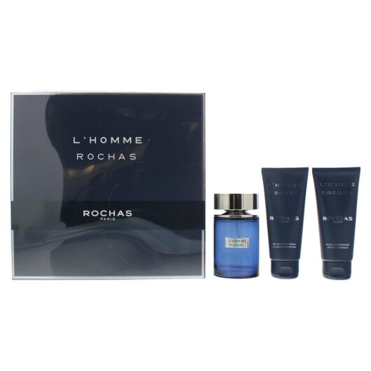 Rochas L'homme Rochas 3 Piece Giftset: Eau De Toilette 100ml - Shower Gel 100ml - Aftershave Balm 100ml
