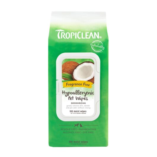 TropiClean Tropiclean Hypoallergenic Wipes for Dogs and Cats 100s