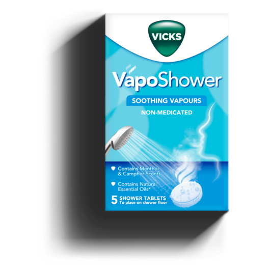 Vicks Vapo Shower With Menthol & Camphor Scents Soothing Vapors 5 Tablets