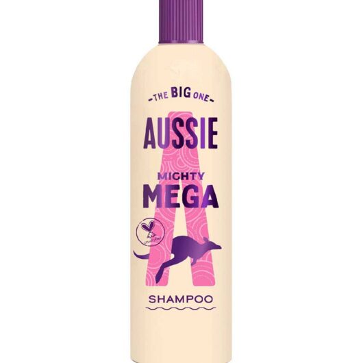 Aussie Mighty Mega Shampoo 400Ml. Gently Cleansing For Soft And Shiny Hair. Infused With Australian White Strawberry