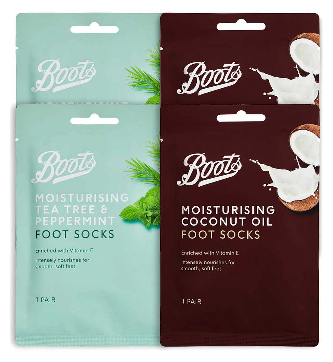 Boots Care Foot Mask Bundle 4 X Moisturising Socks