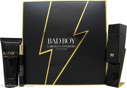 Carolina Herrera Bad Boy Gift Set EDT-Spray 100ml + Shower Gel 100ml + EDT-Spray 10ml