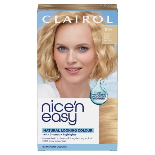 Clairol Nice'n Easy Crème Oil Infused Permanent Hair Dye 10B Extra Light Beige Blonde 177Ml (Formerly Shade 9.5B)