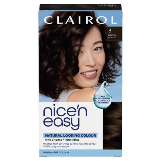 Clairol Nice'n Easy Crème Oil Infused Permanent Hair Dye 3 Brown Black 177ml