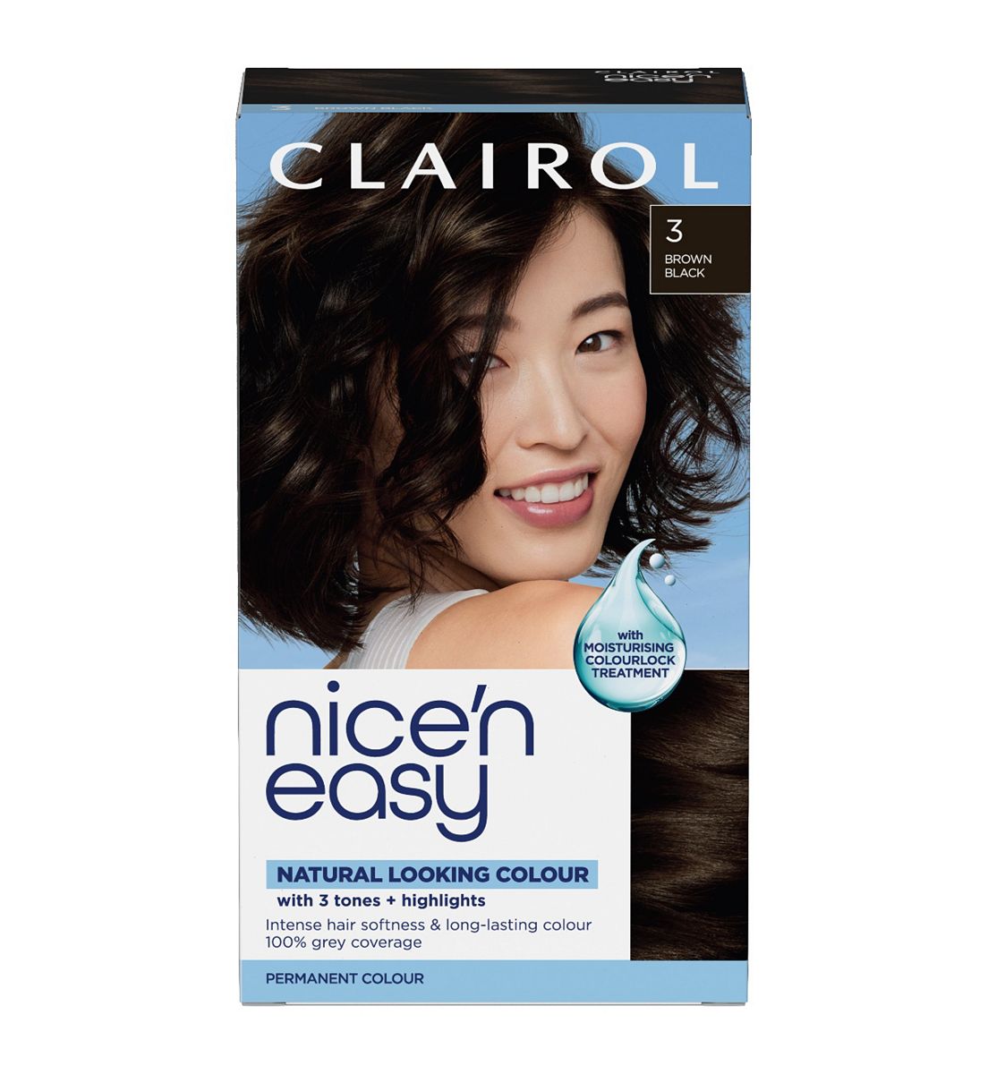 Clairol Nice'n Easy Crème Oil Infused Permanent Hair Dye 3 Brown Black 177ml