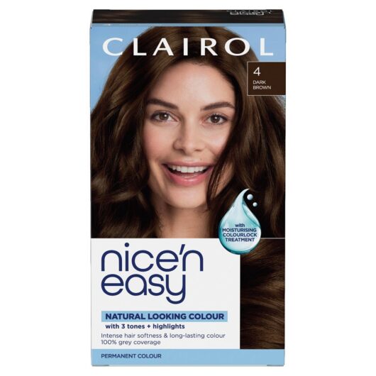 Clairol Nice'n Easy Crème Oil Infused Permanent Hair Dye 4 Dark Brown 177ml