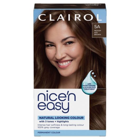 Clairol Nice'n Easy Crème Oil Infused Permanent Hair Dye 5A Medium Ash Brown 177ml
