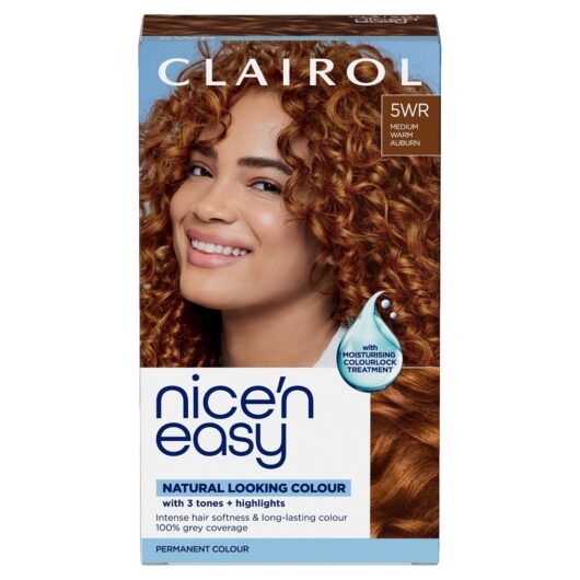 Clairol Nice'n Easy Crème Oil Infused Permanent Hair Dye 5Wr Medium Warm Auburn 177ml