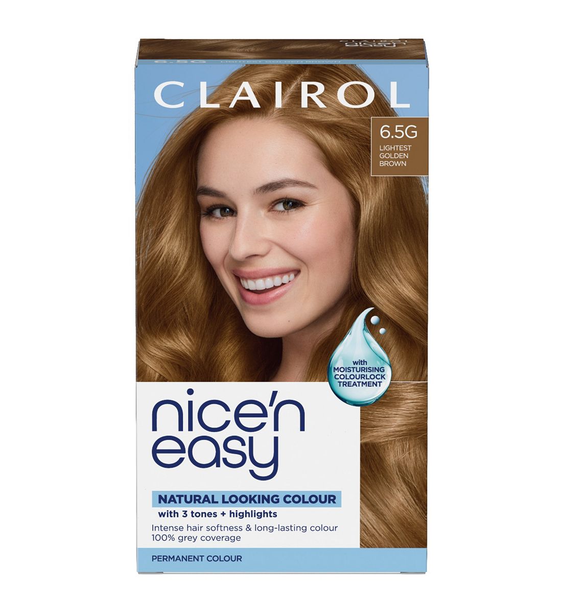 Clairol Nice'n Easy Crème Oil Infused Permanent Hair Dye 6.5G Lightest Golden Brown 177ml
