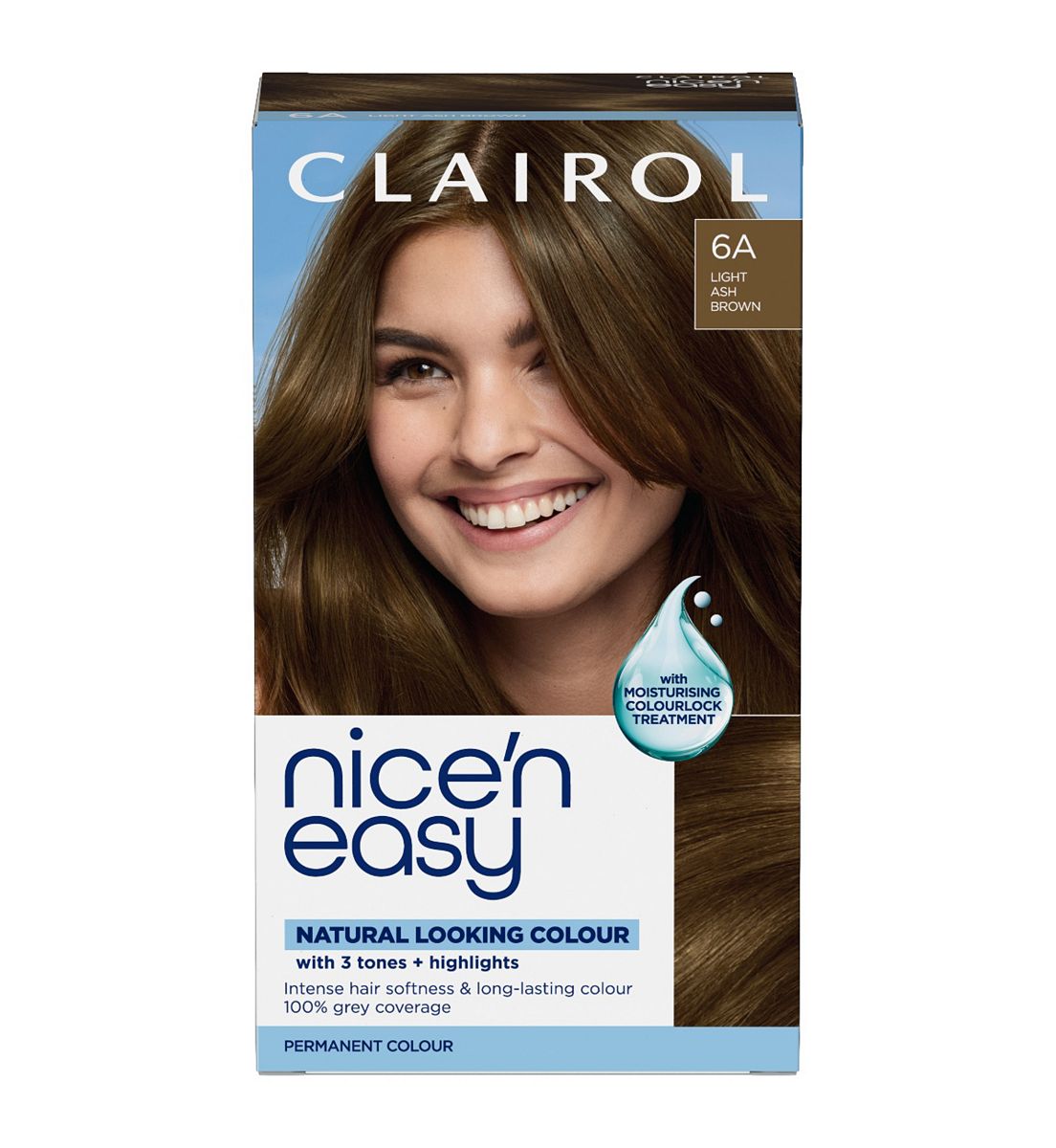 Clairol Nice'n Easy Crème Oil Infused Permanent Hair Dye 6A Light Ash Brown 177ml