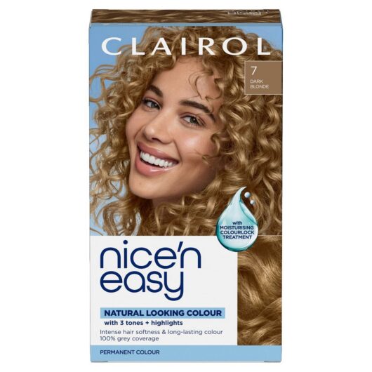 Clairol Nice'n Easy Crème Oil Infused Permanent Hair Dye 7 Dark Blonde 177ml