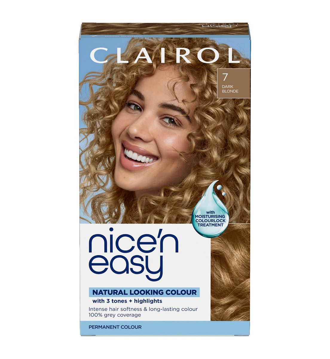 Clairol Nice'n Easy Crème Oil Infused Permanent Hair Dye 7 Dark Blonde 177ml