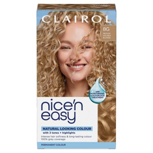 Clairol Nice'n Easy Crème Oil Infused Permanent Hair Dye 8G Medium Golden Blonde 177ml