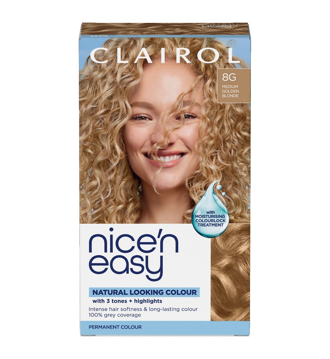 Clairol Nice'n Easy Crème Oil Infused Permanent Hair Dye 8G Medium Golden Blonde 177ml