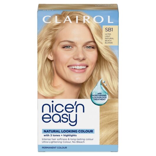 Clairol Nice'n Easy Crème Oil Infused Permanent Hair Dye Sb1 Ultra Light Natural Beach Blonde 177ml
