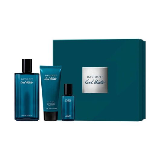Davidoff Cool Water Eau De Toilette For Men Trio Gift Set 125ml
