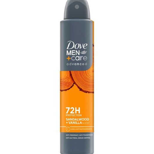 Dove Men+Care Sandalwood+Vanilla 72Hr Deodorant Spray200 ml, 200ml