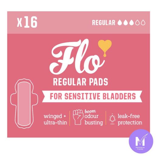 FLO Sensitive Bladder Bamboo Regular Pads With Wings (16 Pads) - Discreet, Light Incontience, Ultra-Thin +Hypoallergenic Br/>, 150ml