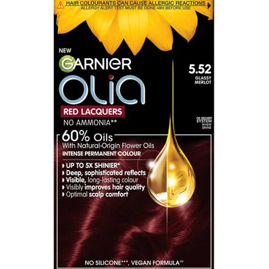 Garnier Olia 5.52 Glassy Merlot: Intense, Shiny Reds, No Ammonia, For Luxurious, Deep Red Tones