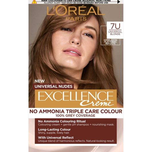 L'Oreal Excellence Nudes 7U Universal Blonde: Flattering, Grey Coverage, For A Natural Tone.