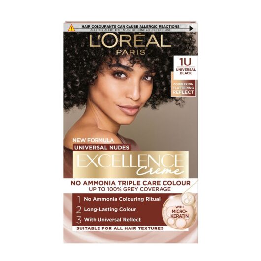 L'Oreal Paris Excellence Nudes 1U Black For 100% Grey Coverage And A Natural Finish
