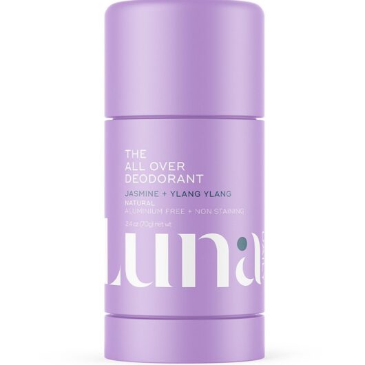 LUNA DAILY The All Over Deodorant Natural Non Staining Aluminium Free Body Stick Jasmine And Ylang 70g