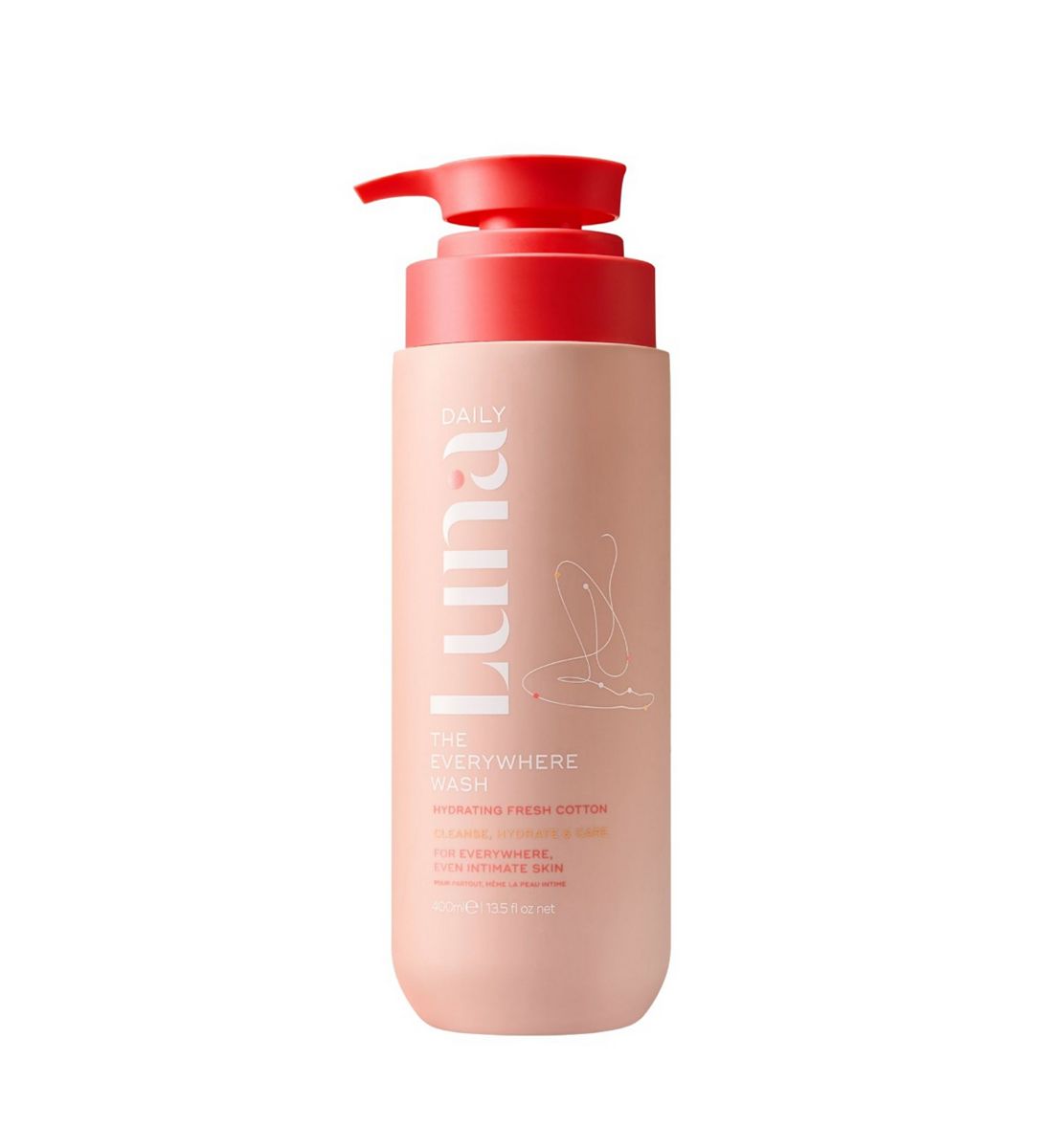 LUNA DAILY The Everywhere Wash Ph And Microbiome Balancing Body For All Skin Fresh Cotton 400ml