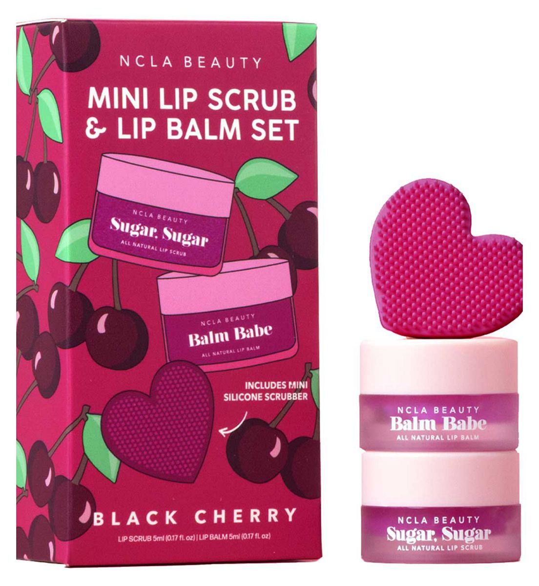 NCLA Beauty Ncla Black Cherry Lip Set 2 Pcs - 5Ml Mini Scrub + Balm
