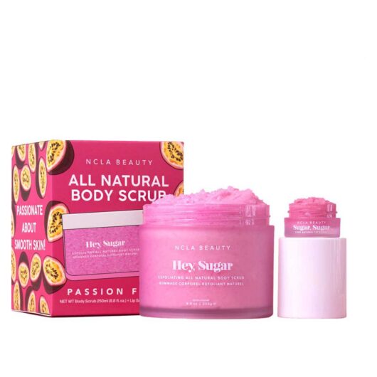 NCLA Beauty Ncla Hey Sugar Passion Fruit Lip & Body Scrub 2 Pcs Set - 5Ml Mini +250 Ml Scrub, 250ml