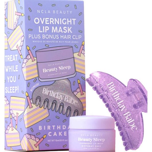 NCLA Beauty Sleep Birthday Cake Lip Mask 15Ml + Hair Claw Clip