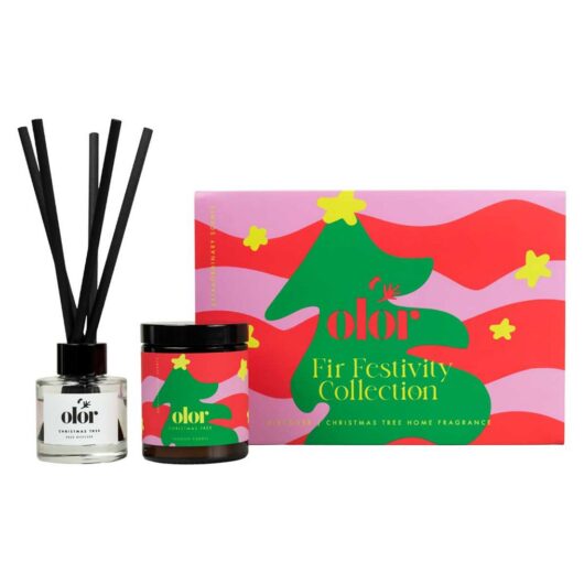 OLOR Fir Festivity Collection Candle And Diffuser Gift Set