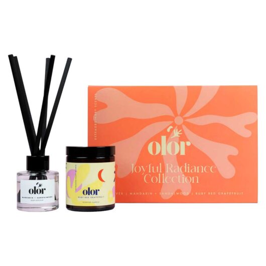 OLOR Joyful Radiance Collection Candle And Diffuser Gift Set