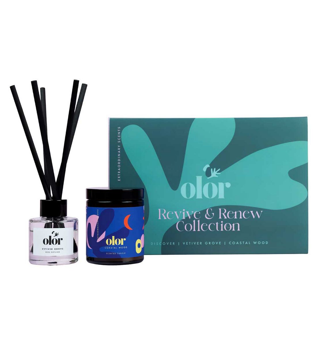 OLOR Revive And Renew Collection Candle Diffuser Gift Set