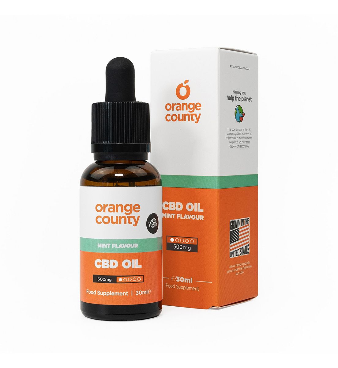 Orange County CBD Mint Flavour Broad Spectrum Cbd Oil 500Mg 30ml