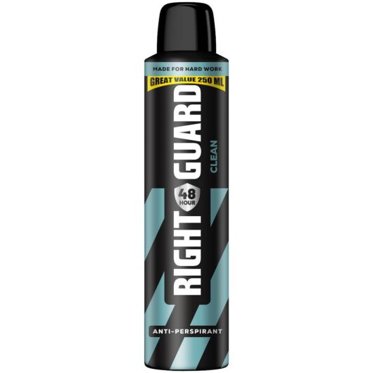 Right Guard Men 48H Clean Antiperspirant Deodorant250 ml, 250ml