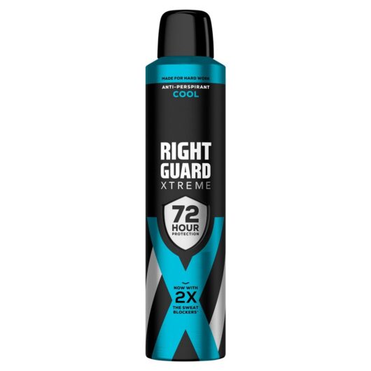Right Guard Xtreme Men 72H Cool Antiperspirant Deodorant250 ml, 250ml
