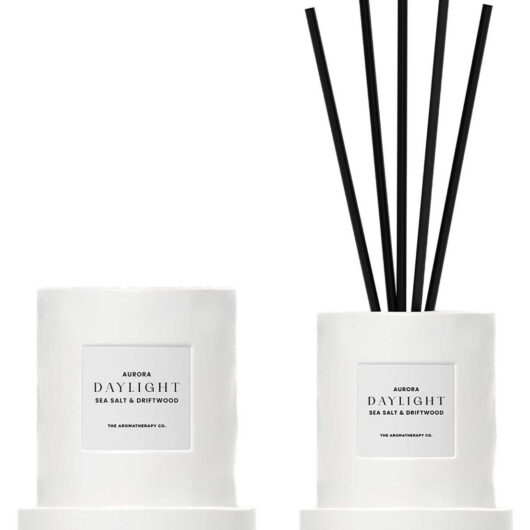 The Aromatherapy Co . Sea Salt And Driftwood Diffuser 150Ml Aurora Daylight Ceramic Candle 250g