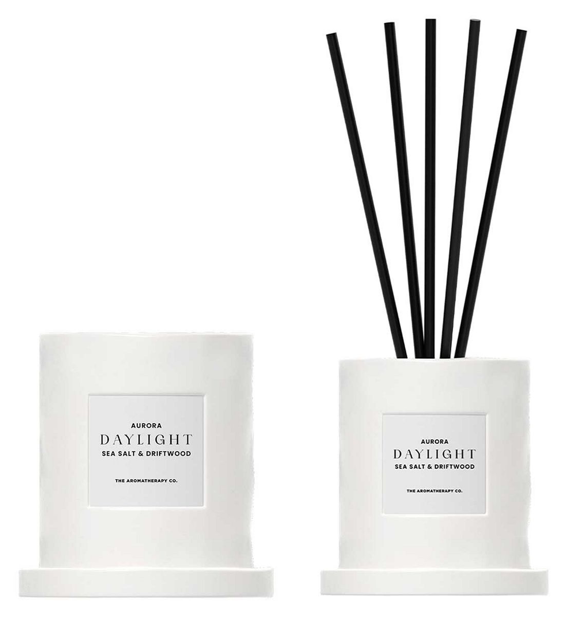 The Aromatherapy Co . Sea Salt And Driftwood Diffuser 150Ml Aurora Daylight Ceramic Candle 250g