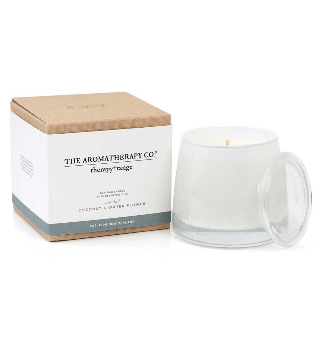 The Aromatherapy Co . Unwind Therapy Candle 260g - Coconut And Water Flower
