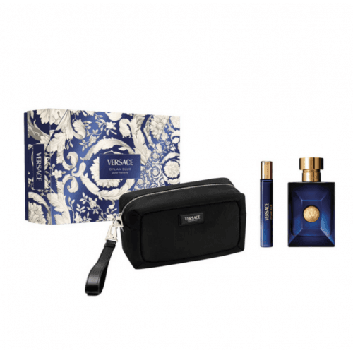 Versace Dylan Blue Gift Set - 100ml EDT Spray, 10ml EDT Spray & Toiletry Bag