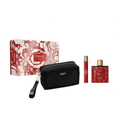 Versace Eros Flame Gift Set - 100ml EDP Spray, 10ml EDP Spray & Toiletry Bag