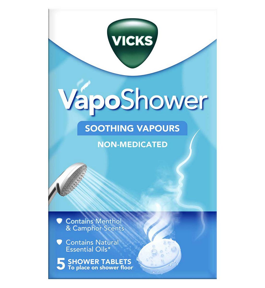 Vicks Vapo Shower - With Menthol & Camphor Scents Soothing Vapors 5 Tablets