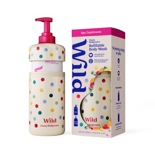 Wild Emma Bridgewater Polka Dot Body Wash Case + Spa Daydreams Refill 300ml