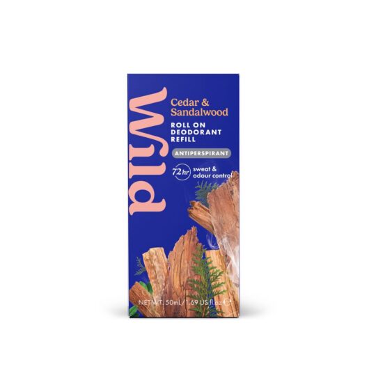 Wild Men's Antiperspirant Sandalwood & Cedar Roll On Refill 50ml