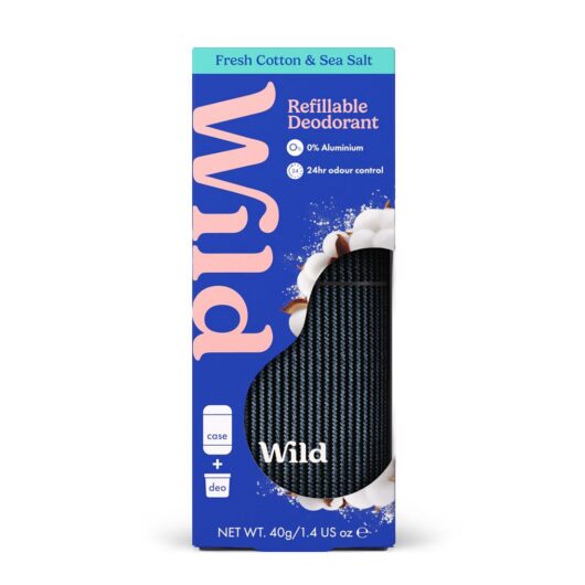 Wild Men's Carbon Case + Fresh Cotton & Sea Salt Deodorant Refill 40g